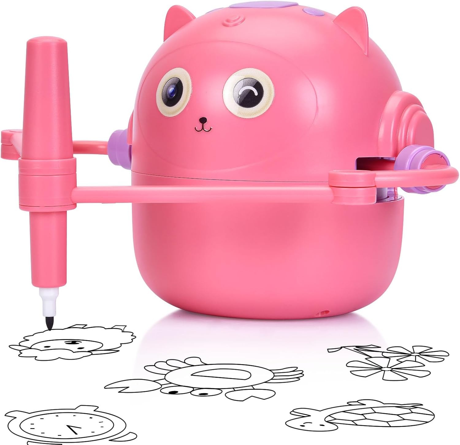 Smart Drawing Robot for Kids with 100 Cards – Voice-Activated Educational Art & Creativity Toy, Montessori Learning Machine for Boys & Girls Ages 3-9 for Toddlers & Children (Pink)